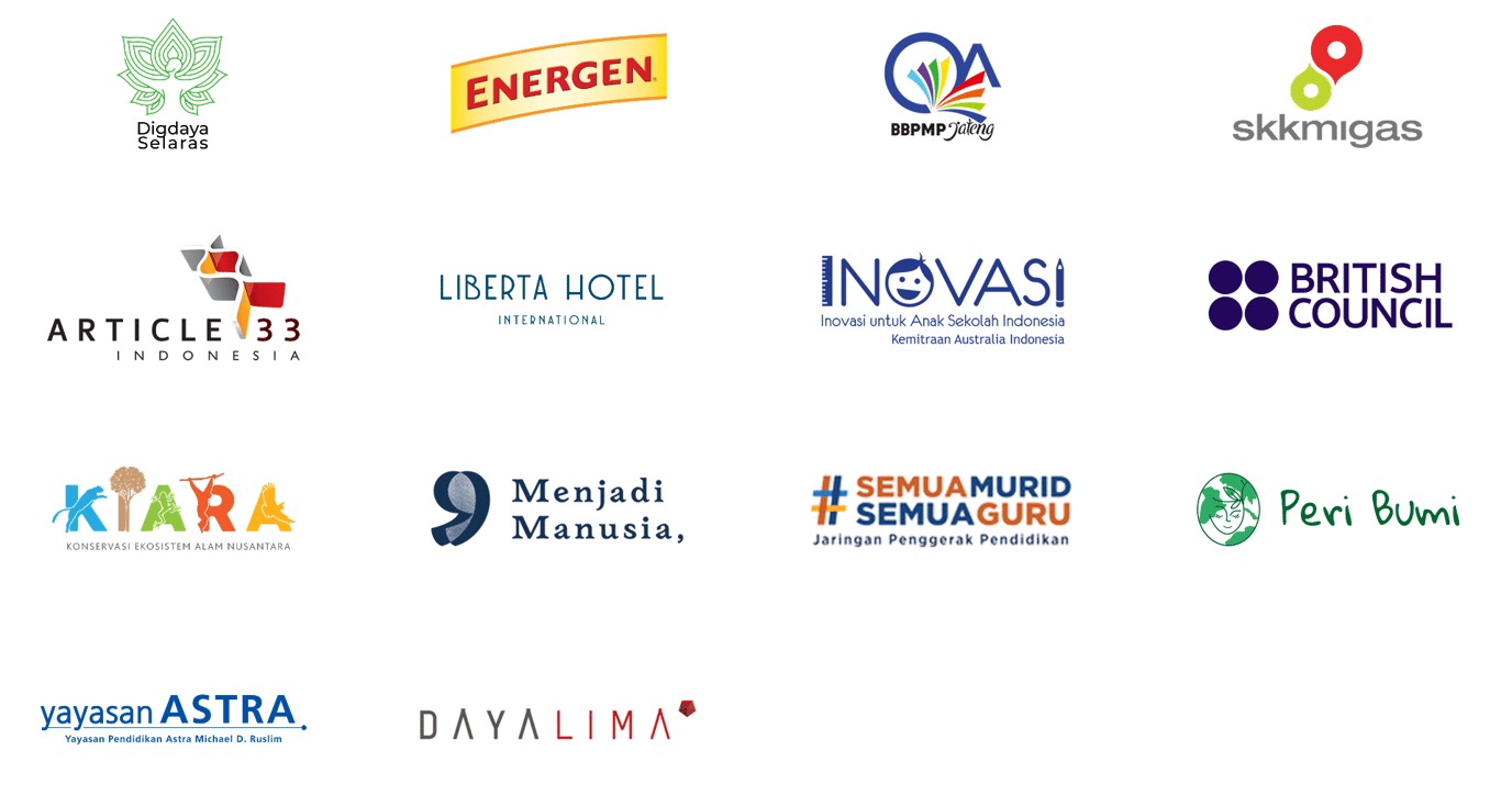 A grid of 14 diverse logos features various organizations, with colorful designs and text in different fonts, conveying professionalism and creativity.